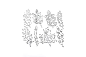 YKW Leaf Shape Metal Cutting Dies Set with Embossing Tools for Card Making Album, Scrapbooking Paper Craft DIY Kit, Includes Die Cuts Etching Stencils Stamps Thin Banner Cutting Dies (leaf4)