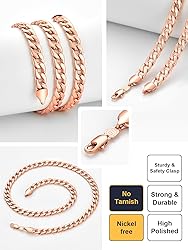 U7 Flat Link for Men Women|Rose Gold Plated 7MM