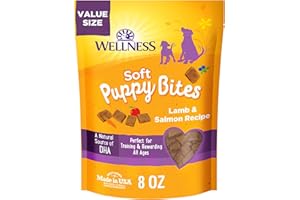 Wellness Puppy Treats, Natural, Training Treat, Grain Free, Soft Lamb & Salmon (8 Ounce Bag)