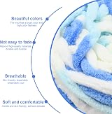 TSLBW Knitting Wool Yarn 4 x 100g Multi-Colored Soft Chunky Chenille Yarn view 5