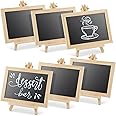 6-Pack Mini Chalkboard Signs with Easel Stand for Table Decorations, Restaurant Food Display, Message Boards, Small Business, Wedding, Banquet, Coffee Shop (7x7x4 in)