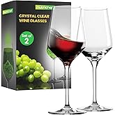 NutriChef Crystal Wine Glasses - 2 Elegant Tall Red and White Wine Clear Stemmed Glass Drinkware, Seamless Bowl, 100% Lead-Free, Dishwasher Safe, for Wine Enthusiasts