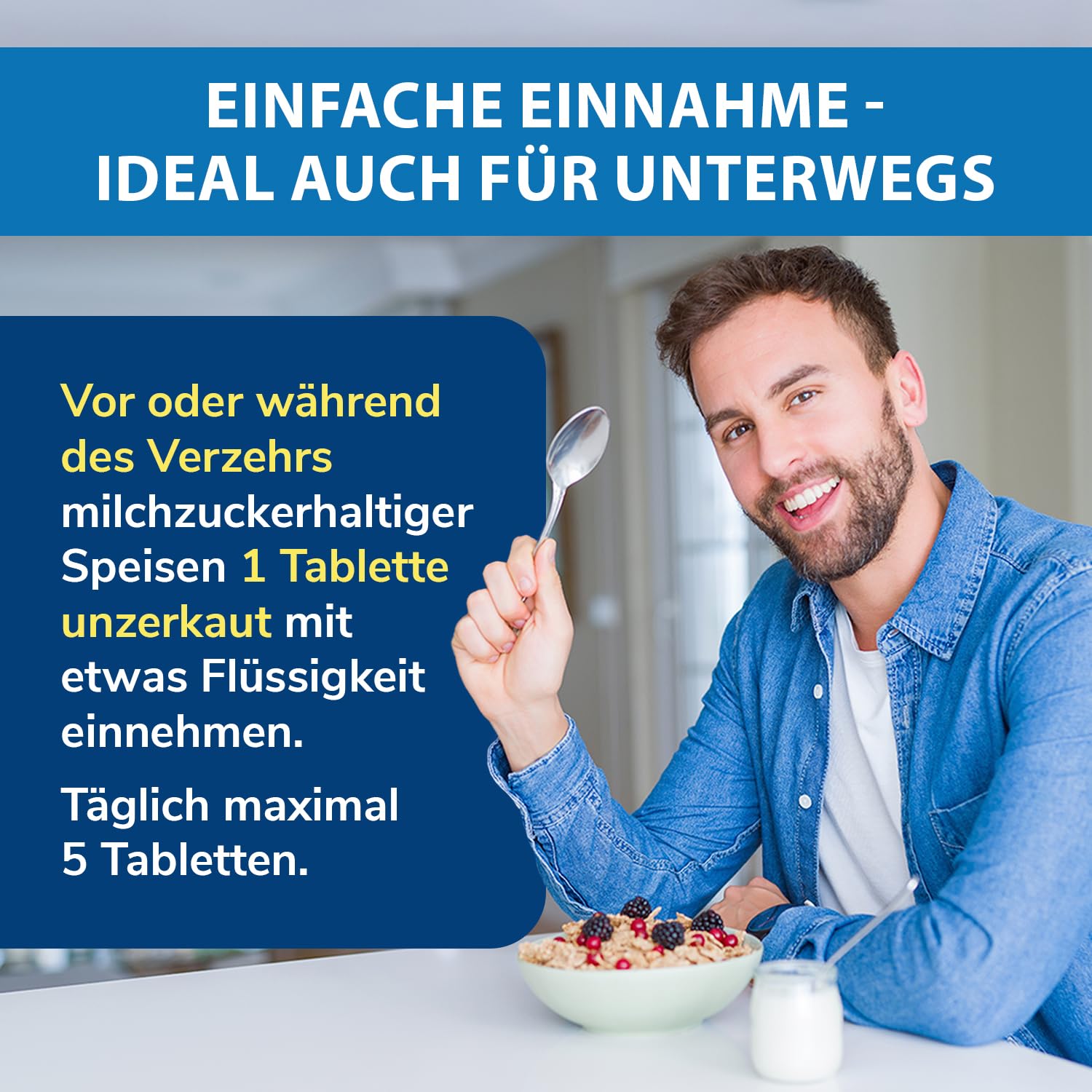 tetesept Laktase 13.000 – 1 Dose à 40 Stück – Laktasetabletten bei Laktoseunverträglichkeit – Nahrungsergänzungsmittel mit Sofortwirkung & 6h Langzeit-Depot 2