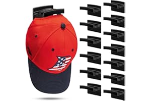 Diamerd Hat Rack for Wall (14-Pack) - Hat Racks for Baseball Caps, Adhesive Hat Hooks for Wall, No Drilling Hat Organizer Cowboy Hat Holder, Strong Hat Hanger to Display for Door, Closet (Black)