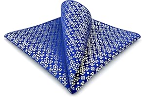 S&W SHLAX&WING Mens Pocket Square Floral Wedding Gift Groomsmen Party Burgundy Fashion