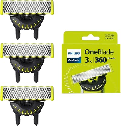 Philips OneBlade Original 360 Blade Heads 3x Replacement 12-Month Supply