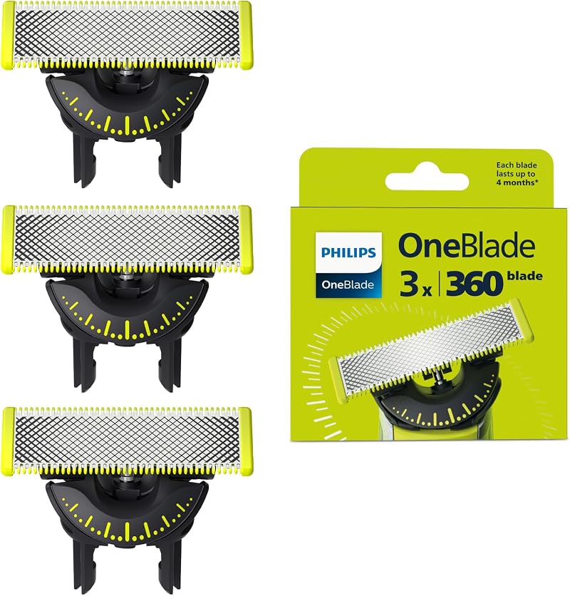 Philips OneBlade Original 360 Blade Heads 3x Replacement 12-Month Supply