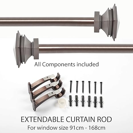 Buy Deco Window Basics 36 To 66 Extendable Curtain Rod Hexagon