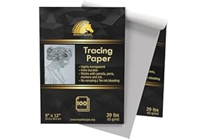 MyArtscape Tracing Paper Pad - 39lb - 9" x 12" - 100 Transparent Sheets - Artist Quality
