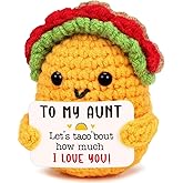 TuSuQing Aunt Gifts Aunts Christmas Birthday Gift from Nephew Niece, Best Aunt Ever Gifts for Women Mothers Day Ideas Gift, Funny Handmade Crochet Taco Aunty Anutie Tia Christmas 2025 Present