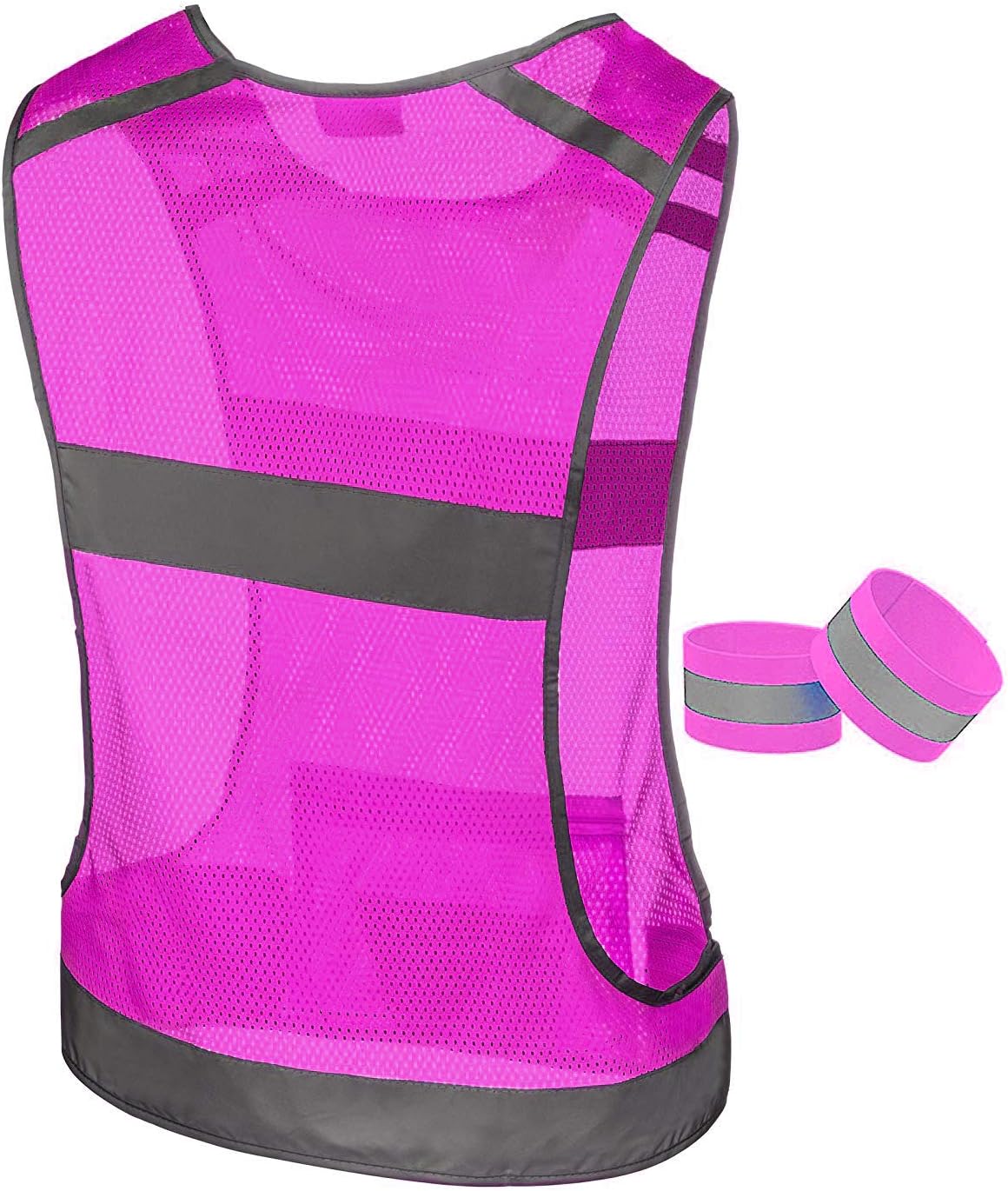 247 Viz Reflective Running Vest Gear - Stay Visible & Safe - Ultra Light & Comfortable Motorcycle Reflective Vest - Large Pocket & Adjustable Waist - Safety Vest - Free Bands : Sports & Outdoors