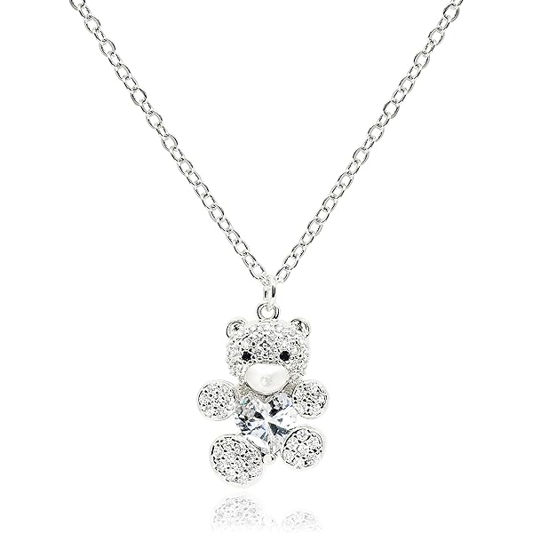 Amazon.com: Flyonce Teddy Bear Necklace for s Women, Love Heart