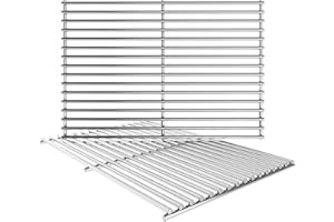 KIKIBRO 17/17.5/19.5 Inch Grill Cooking Grates Replacement for Weber Spirit 300, 310, 320 Series, Spirit 700, Genesis Silver/Gold/Patinum B/C, Heavy Duty Stainless Steel Grids, 17.5" D x 23.8" W