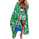 QegarTop Kimono Shorts Set for Women Two Piece Summer Vacation Outfits Flowy Beach Cover up Duster