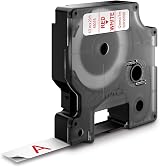 DYMO Authentic D1 Labels Red on White Tape 12 mm x 7 m for LabelManager view 7