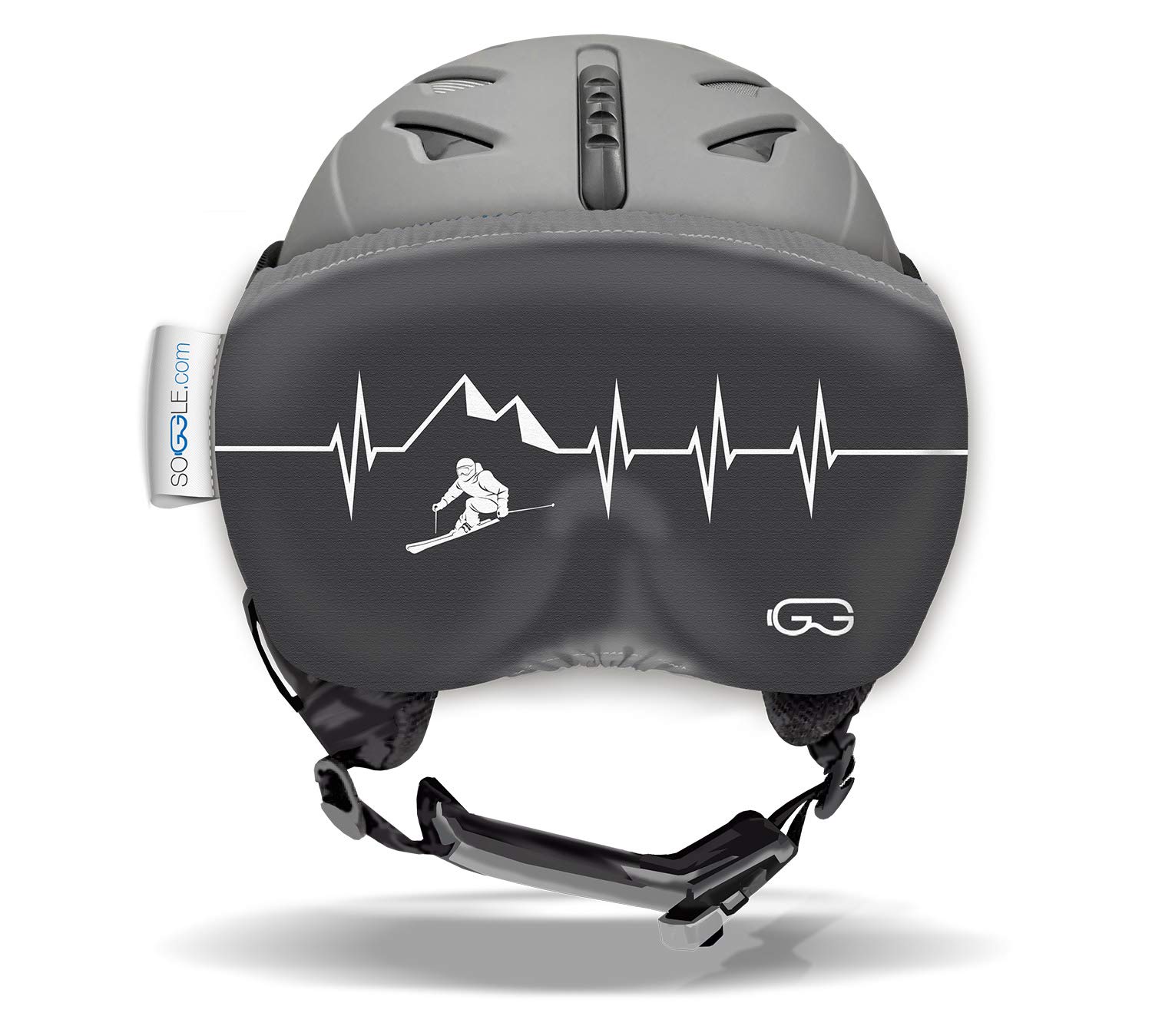 Soggle Vizor Visor Protection for Visor Helmets (Ski Helmets), Color: Vizor 03 Heartbeat Skier — image 1
