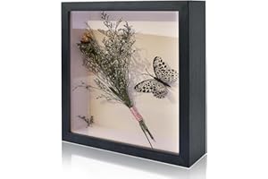 OctBird 8x8 Shadow Box Frame, Black Shadow Box Display Case, 3D Frames Shadow Box Deep Picture Frames Ideal for Memorabilia P