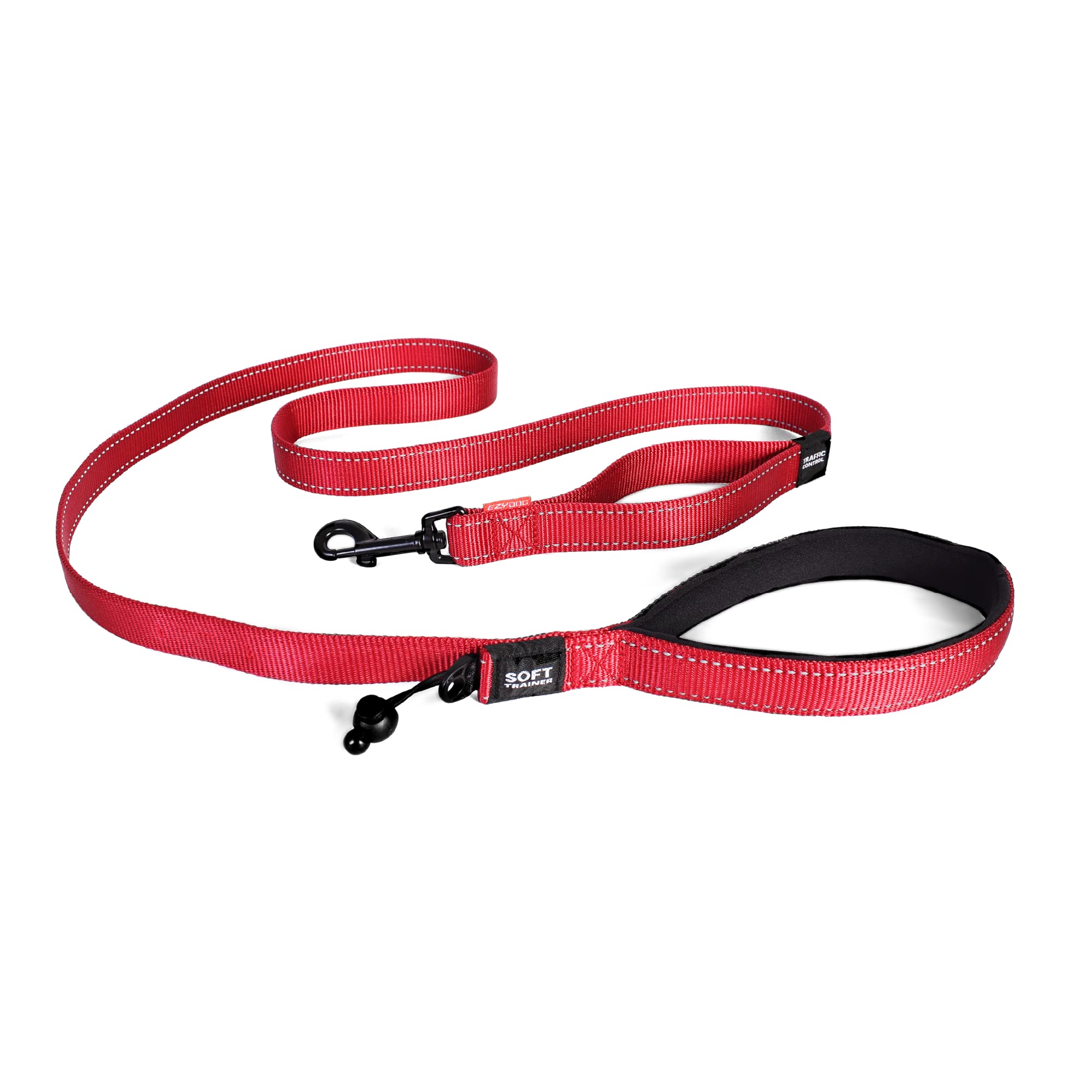 EZYDOG Soft Touch Dog Lead | Soft Nylon Webbing, Handle for Close Control, 1.8m, Small Dogs, Medium Dogs, Large Dogs, Comfortable Padded Handle, (Red)