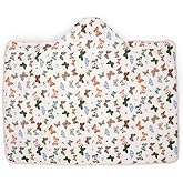 Little Unicorn Hooded Bath Towel | Absorbent Cotton & Terry Blend | Larger Size for Baby & Toddlers, 1-6 Years (Butterflies)