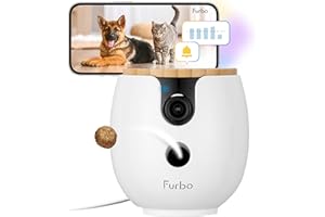 Furbo Mini 360° New Pet Camera - Unlock Smart Camera & Smart Features w/Paid Plan: Home Security & Dog & Cat Safety Alerts, R