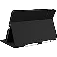 Speck Balance Folio Case for iPad 10.2 Inch (2019-2021) - Drop & Camera Protection, Slim Multi Range Stand, Apple Pencil Holder - Black/Black