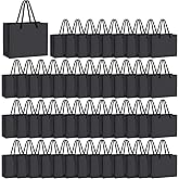 Yexiya 50 Pcs Black Mini Gift Bags with Handle Gift Card Bags Bulk Extra Small Paper Party Favor Boxes Tiny for Christmas Wedding Baby Shower Birthday Wrapping Supplies, 4.7 x 3.9 x 2.3 Inch