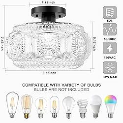 OYKYOHEI Semi Flush Mount Ceiling Light, Globe