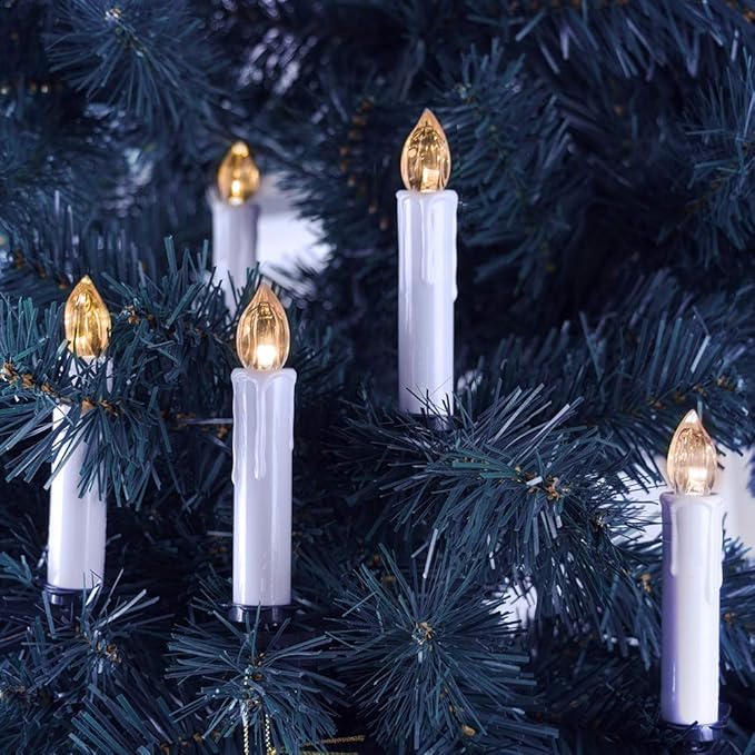30 Set LED-Kerzen warmweiß mit Fernbedienung Weihnachtsbaumkerzen, für Weihnachten, Weihnachtsbaum, Hochzeit, Votiv, Hochzeit