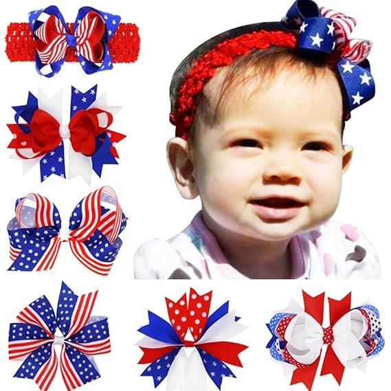 4th of july baby bow
