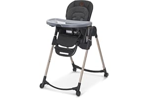 Maxi-Cosi Minla 6-in-1 High Chair for Babies & Toddlers, Portable Foldable Highchair, EcoCare Fabric, 9 Heights, 5 Reclines, 4 Tray Positions, Classic Graphite