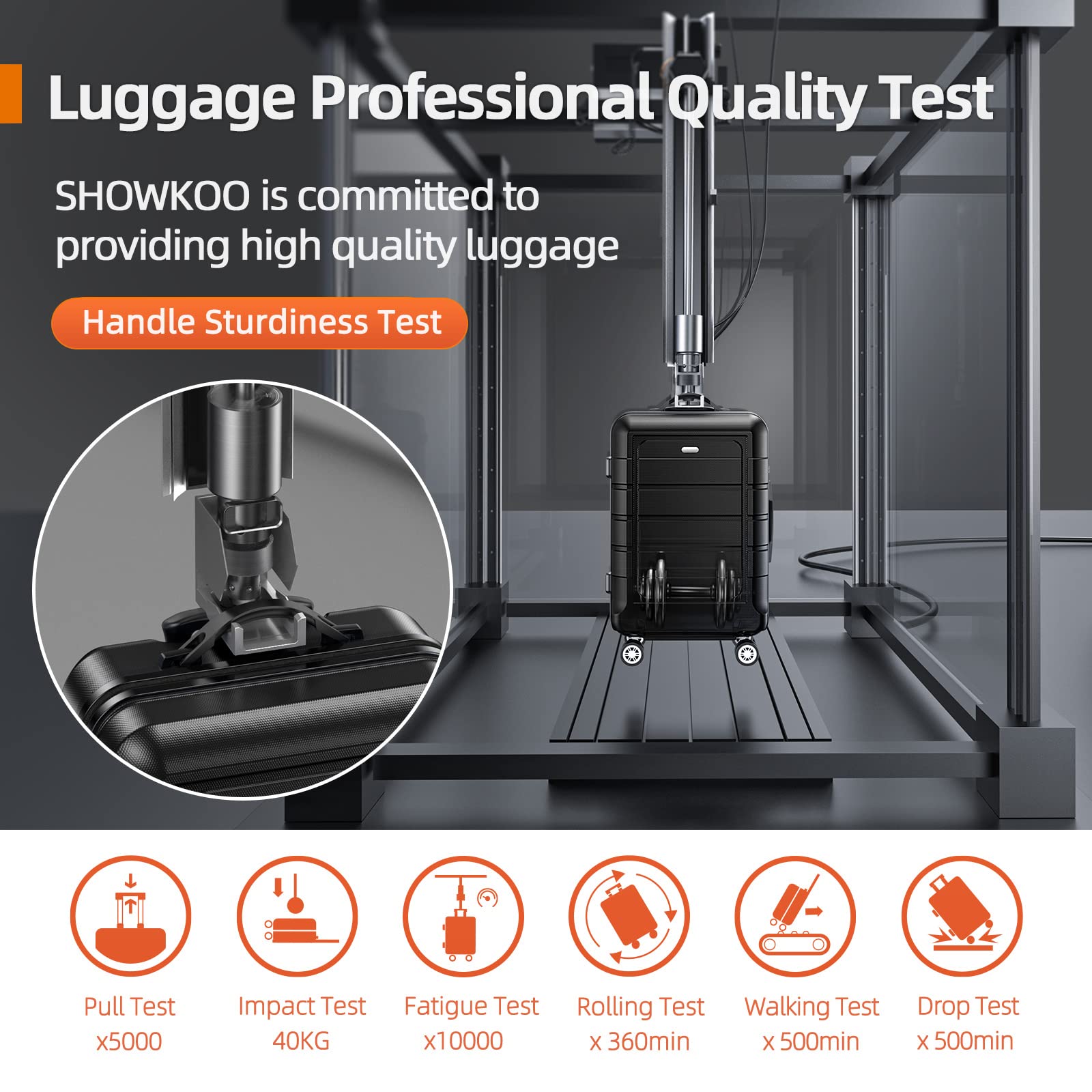 SHOWKOO Luggage Sets Expandable PC+ABS Durable Suitcase Double Wheels TSA Lock Black