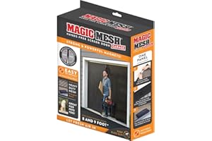 Magic Mesh Garage Door Screen, Black | Magnetic Closure, Breezy Net, Mosquito & Bug Screen for Standard 2 Door Garage, Kid & Pet Friendly | Size 109" (W) x 84.5" (H) (Pack of 1)