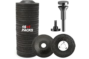 SI FANG 2 inch Die Grinder Grinding Wheels with Mounting Mandrel for Drill Rotary Tool,Depressed Center Grinding Wheel Discs, 3/8" Arbor 1/4" Stem for Metal & Stainless Steel, 16 Pack