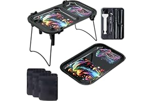 HINITOYOU Cone Loader Foldable Stand Pre Roll Machine for King Size&1 1/4 Size，Includes Two Metal Rolling Tray，Filling Device & Brush and Cone Funnel (Mushroom) (Mushroom)