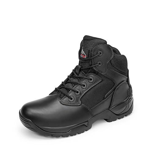 NORTIV Mens Military Tactical Work Boots Side Zip Outdoor Hiking