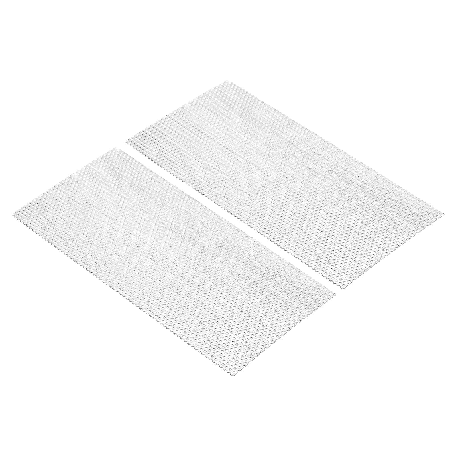 PATIKIL 8" x 4" 304 Stainless Steel Perforated Sheet, 2pcs 0.06" Hole 19GA Expanded Metal Mesh Plate Screen Decorative Meshes for Ventilation Grill Smoking