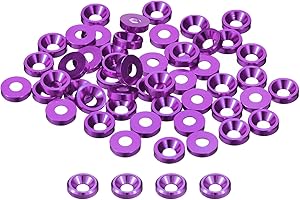 uxcell 50 Pcs M3 Finishing Countersunk Washers, Aluminum Alloy Screw Gaskets, Cup Head Washer Gasket for Mechanical Accessori
