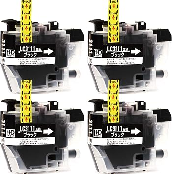 Amazon ブラザー用 互換インク Lc3111bk ブラック 4本 Dcp J572n Dcp J5n Dcp J972n Dcp J973n B W Dcp J9n B W Mfc J3n Mfc J903n Dcp J978n B W Dcp J577n Mfc J998dn Dwn Mfc J738dn Dwn Dcp J987n W 横トナ パソコン 周辺機器 通販