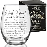 Work Friend Wine Glass, Birthday Gifts For Coworker Women-Appreciation Gifts For Coworkers-Work Bestie Gifts For Women Friends, Unique Present Ideas For Coworker Leaving, Farewell Party