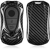 T-carbon Carbon Fiber Key Fob Cover Compatible with Mercedes Benz Key fob Cover EQS, EQE, S580, S500, C300, C Class, S Class, G Class, E Class,Carbon Fiber Key Case(Black)