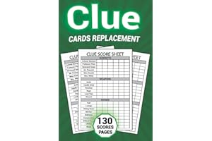 Clue Cards Replacement: Score Sheets Refills for Clue Board Game, Detective Answer Pads, Scorebook with 130 Pages, Extra Smal