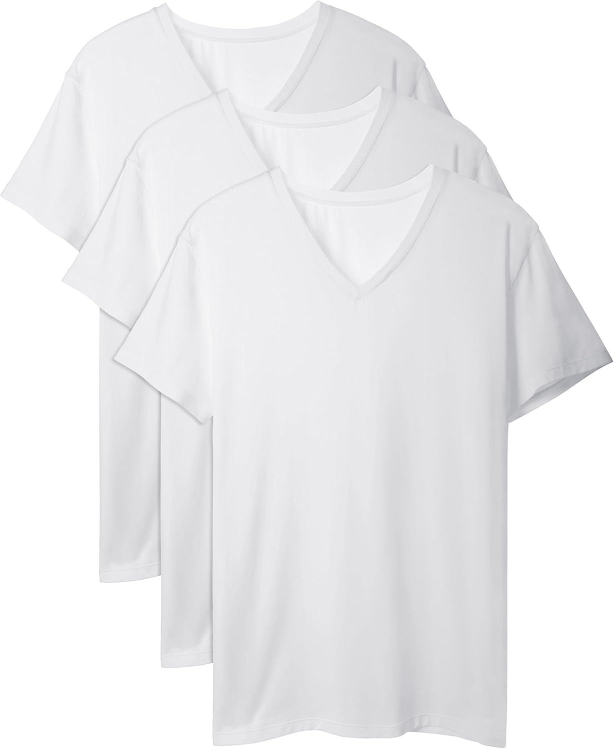 DAVID ARCHY Men's Undershirts Ultra Soft Micro Modal V-Neck Breathable T-Shirts 3 Pack: Clothing