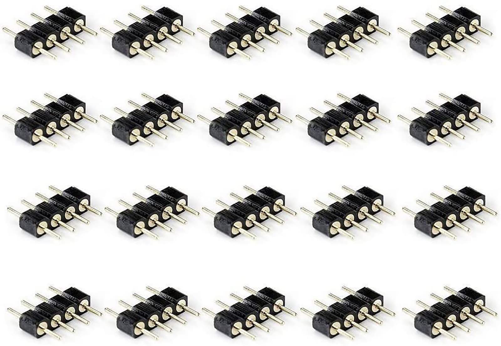 VIPMOON 40 Pcs 4 Pin LED Strip Light Connectors, 4 Pin Male to Male Plug Adapter, Quick Connector, Suitable for SMD 5050 3528 RGB LED Strip Lights โ image 1