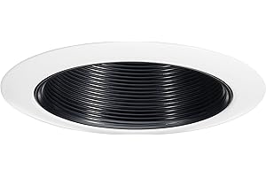 Juno Lighting 14 BWH Halogen Recessed Baffle Trim, 50 watts, 4-Inch, White with Black Baffle