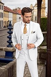 Aowdoy Men's Suits 3 Piece Slim Fit Tuxedo Suit One