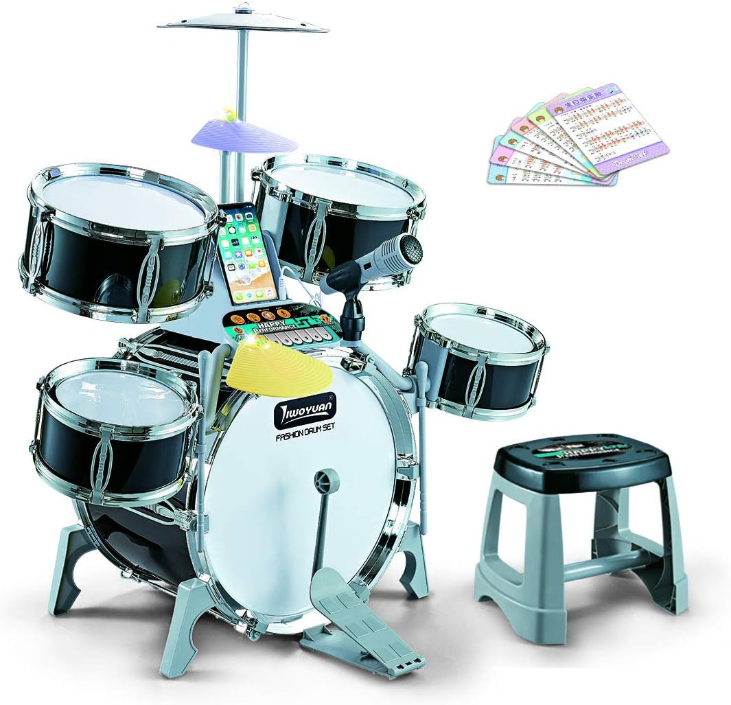 MAZOZ kids Jazz Drum Set Rock Band Drum Kit Educational Instrument