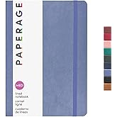 PAPERAGE Softcover Lined Journal Notebook (Periwinkle), 160 Pages, Medium College Ruled Notebook, 5.6 inches x 7.9 inches - 100 GSM Thick Premium Paper, Leather Journal for Home, Work &amp; School