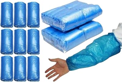 HOT BARGAINS Disposable Arm Sleeves Waterproof Cover Blue One Size Pack 300