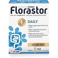 Florastor - Saccharomyces Boulardii CNCM I-745 - Daily All in One Probiotic - Supports Gut Health & Immune System - The #1 Pr