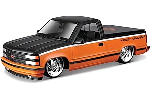 Maisto 1:24 Harley Davidson Custom 1993 Chevy Pick-up, Orange/Black
